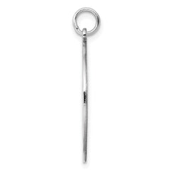 Sterling Silver Rhod-plated Eng. Rnd Polish Front/Satin Back Disc Charm - 21