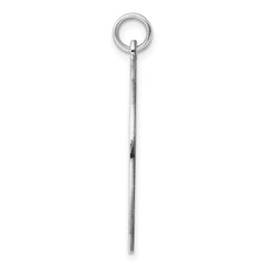 Sterling Silver Rhod-plated Eng. Rnd Polish Front/Satin Back Disc Charm - 16