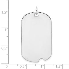 Sterling Silver Rhodium-plated Engraveable Dog Tag Disc Charm - 5