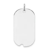 Sterling Silver Rhod-plate Eng. Dog Tag Polish Front/Satin Back Disc Charm