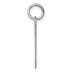 Sterling Silver Rhod-plate Eng. Rect. Polish Front/Satin Back Disc Charm - 8
