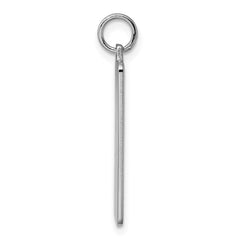 Sterling Silver Rhod-plate Eng. Rect. Polish Front/Satin Back Disc Charm - 10