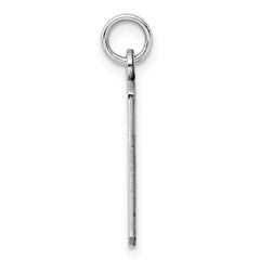 Sterling Silver Rhod-plate Eng. Rect. Polish Front/Satin Back Disc Charm - 32