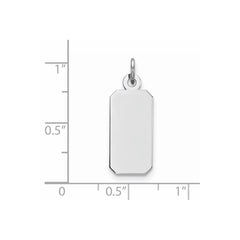 Sterling Silver Rhod-plate Eng. Rect. Polish Front/Satin Back Disc Charm - 36