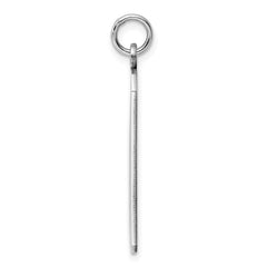 Sterling Silver Rhod-plate Eng. Rect. Polish Front/Satin Back Disc Charm - 37