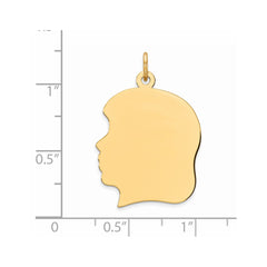 Sterling Silver GP Engraveable Girl Polished Disc Charm - 12