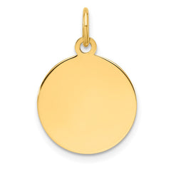 Sterling Silver GP Engraveable Round Polished Disc Charm - 45