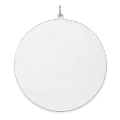 Sterling Silver Rhod-plated Eng. Rnd Polish Front/Satin Back Disc Charm - 37