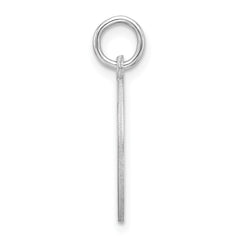 Sterling Silver Rhod-plated Eng. Rnd Polish Front/Satin Back Disc Charm - 41