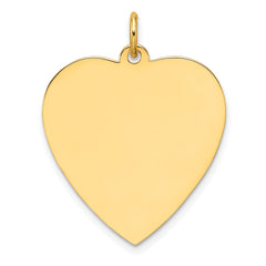 Sterling Silver GP Engraveable Heart Polished Disc Charm - 5