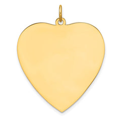 Sterling Silver GP Engraveable Heart Polished Disc Charm - 40