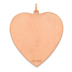 Sterling Silver RG Plated Engraveable Heart Polished Front/Satin Back Disc - 27