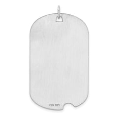 Sterling Silver Rhodium-plated Engraveable Dog Tag Disc Charm - 10
