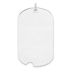 Sterling Silver Rhodium-plated Engraveable Dog Tag Disc Charm - 9