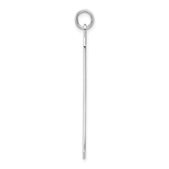 Sterling Silver Rhod-plate Eng. Rect. Polish Front/Satin Back Disc Charm - 46
