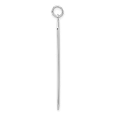 Sterling Silver Rhod-plate Eng. Rect. Polish Front/Satin Back Disc Charm - 2