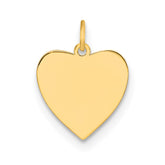 Sterling Silver GP Engraveable Heart Polished Disc Charm - 36