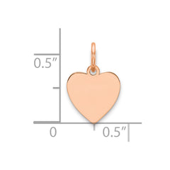 Sterling Silver RG Plated Engraveable Heart Polished Front/Satin Back Disc - 28