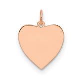 Sterling Silver RG Plated Eng. Heart Polish Front/Satin Back Disc Charm - 9