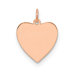 Sterling Silver RG Plated Engraveable Heart Polished Front/Satin Back Disc - 3