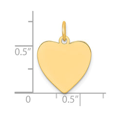 Sterling Silver GP Engraveable Heart Polished Disc Charm - 11