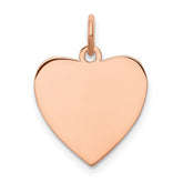 Sterling Silver RG Plated Engraveable Heart Polished Front/Satin Back Disc - 8