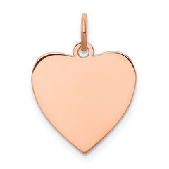 Sterling Silver RG Plated Engraveable Heart Polished Front/Satin Back Disc - 8