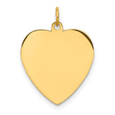 Sterling Silver GP Engraveable Heart Polished Disc Charm - 9
