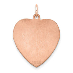 Sterling Silver RG Plated Eng. Heart Polish Front/Satin Back Disc Charm - 4