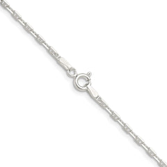 Sterling Silver Polished and D/C 2mm Mariner Link Chain - 7
