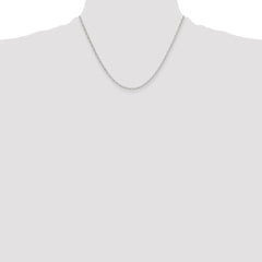 Sterling Silver Polished and D/C 2mm Mariner Link Chain - 6