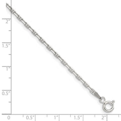 Sterling Silver Polished and D/C 2mm Mariner Link Chain - 5