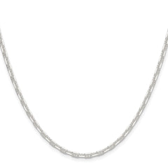 Sterling Silver Polished and D/C 3mm Mariner Link Chain - 2