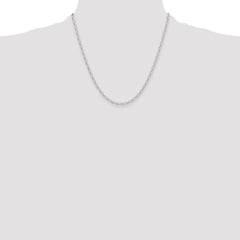 Sterling Silver Polished and D/C 3mm Mariner Link Chain - 2