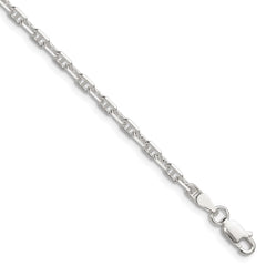 Sterling Silver Polished and D/C 3mm Mariner Link Chain - 5