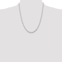 Sterling Silver Polished and D/C 5.5mm Mariner Link Chain - 4