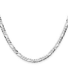 Sterling Silver 4.0mm Lightweight Flat Figaro Chain - 9
