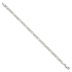Sterling Silver 4.5mm Lightweight Flat Figaro Chain - 4