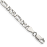 Sterling Silver 4.5mm Lightweight Flat Figaro Chain - 4