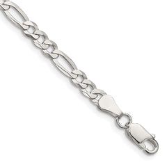 Sterling Silver 4.5mm Lightweight Flat Figaro Chain - 3