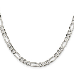 Sterling Silver 5.5mm Lightweight Flat Figaro Chain - 9