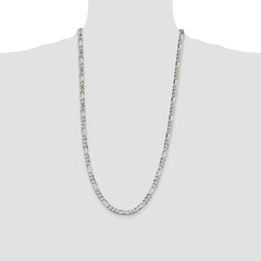 Sterling Silver 5.5mm Lightweight Flat Figaro Chain - 9
