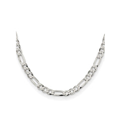 Sterling Silver 7.0mm Lightweight Flat Figaro Chain - 7