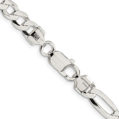 Sterling Silver 7.0mm Lightweight Flat Figaro Chain - 7