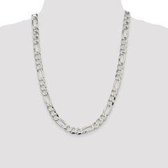 Sterling Silver 9.7mm Lightweight Flat Figaro Chain - 5