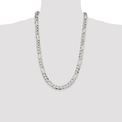 Sterling Silver 9.7mm Lightweight Flat Figaro Chain - 2