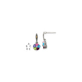 Sterling Silver Antiqued w/14k 5-stone Mother's Earring