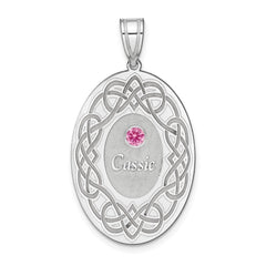 Sterling Silver Rhodium-plated Crystal Family Pendant - 6