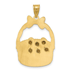 Sterling Silver/Gold-Plated 6 Birthstone with SS Bezel Easter Basket Pendan