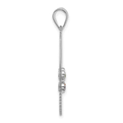 Sterling Silver 7 Birthstone with SS Bezel Easter Basket Pendant